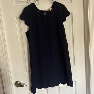 Monteau navy blue scalloped dress